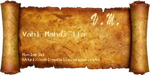 Vahl Mahália névjegykártya